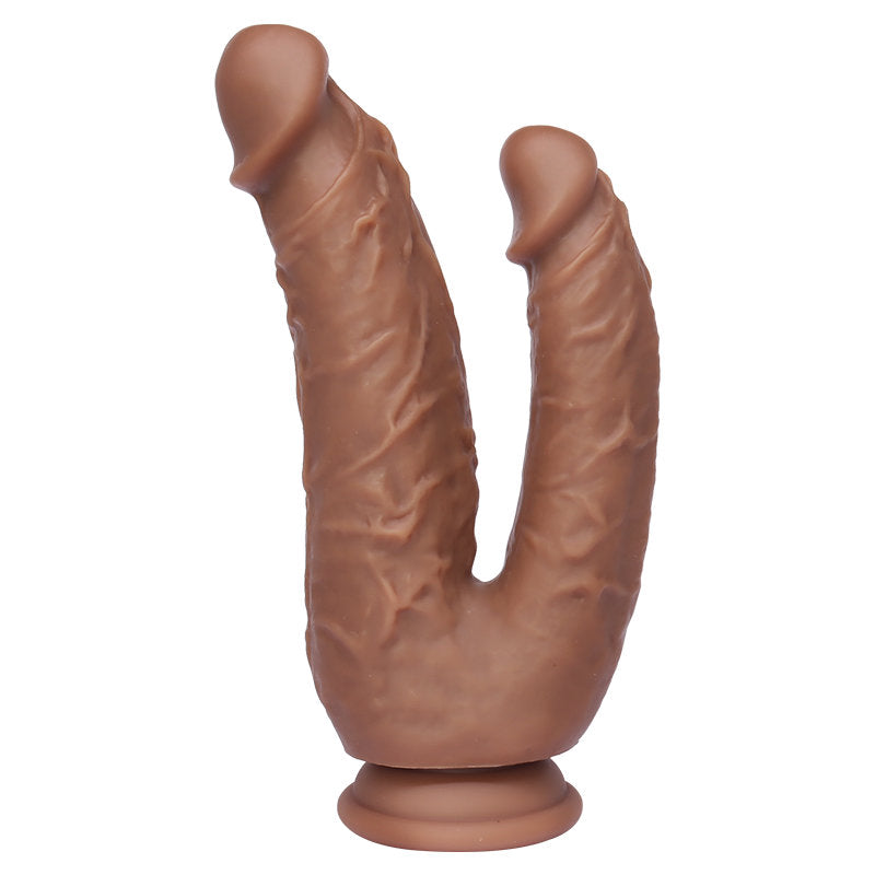 DoubleTrouble: The Realistic Suction Cup Double Dildo