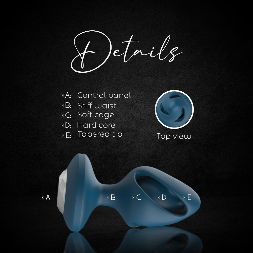 FlexiCage: Silicone Anal Plug with Vibrations and Outer Cage
