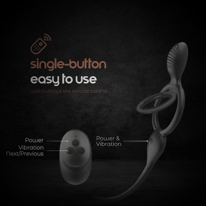Dual Delight - Dual Penis Ring With Anal Vibrator