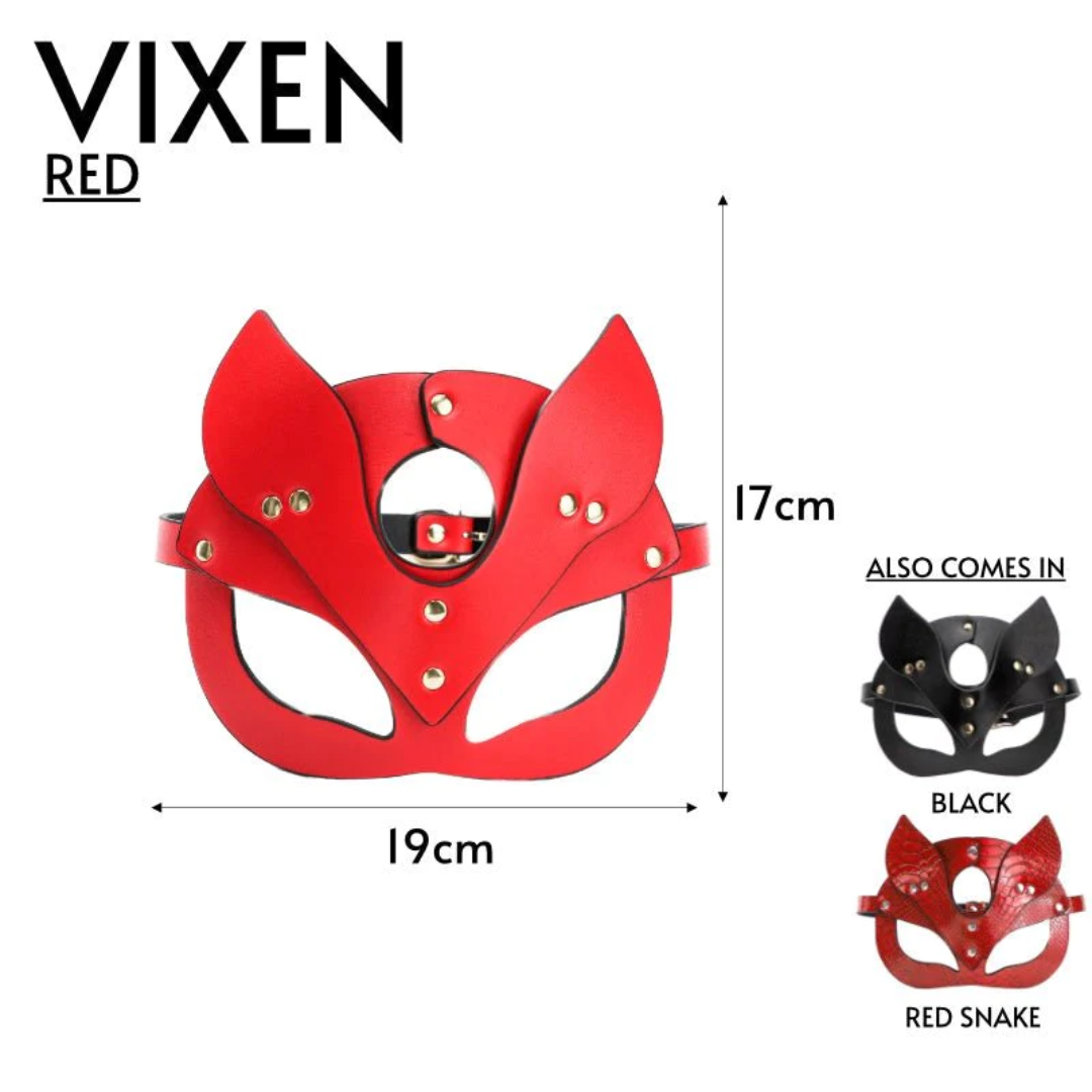 BDSM FAUX LEATHER MASK - VIXEN