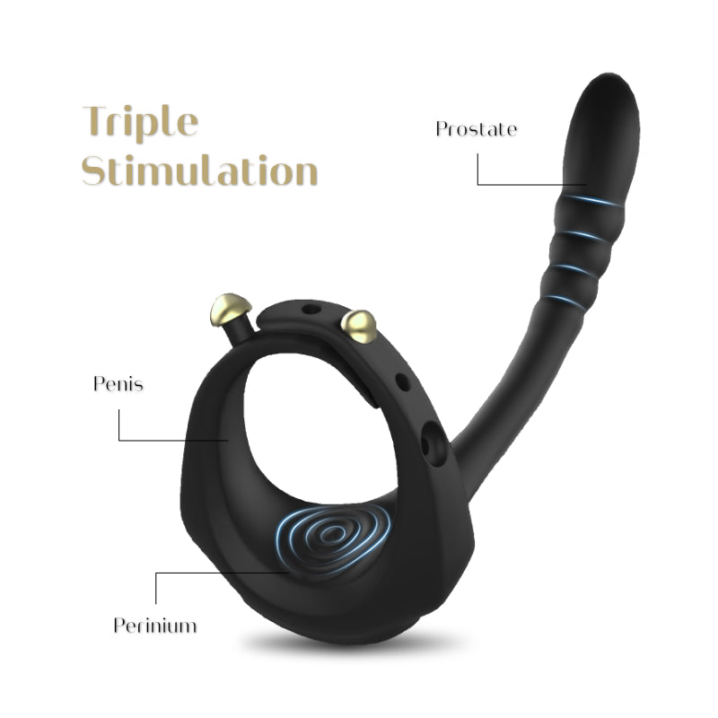 Triple Thrill – Vibrating Cock Ring + Anal Beads