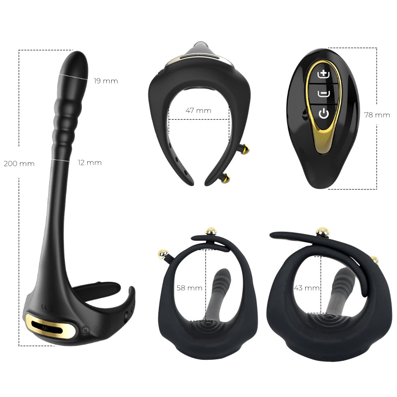 Triple Thrill – Vibrating Cock Ring + Anal Beads