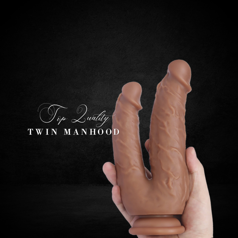 DoubleTrouble: The Realistic Suction Cup Double Dildo